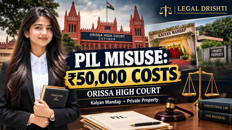 Orissa High Court Imposes Rs 50,000 Costs for Misuse of PIL in Kalyan Mandap Case